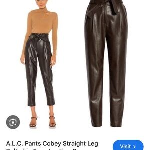 A.L.C. Women's Brown Leather Pants (faux)